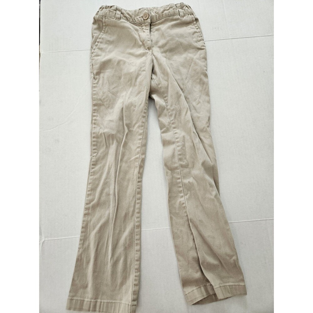 Chaps Edu Line Girls Bootleg Khaki Tan Uniform Pants Adjustable Waist Size 8